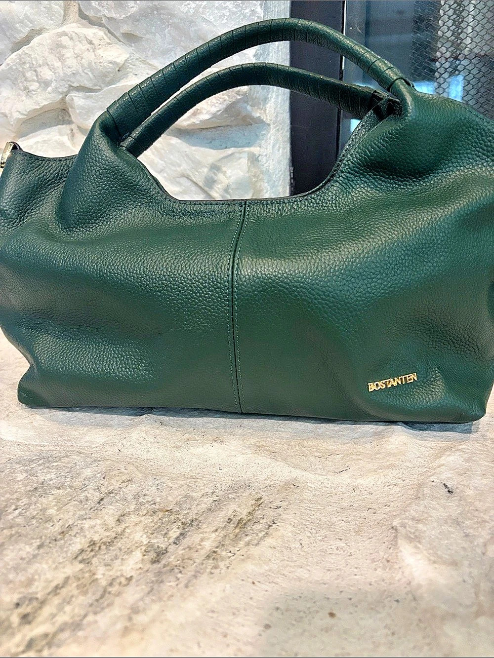 BOSTANTEN Green Leather Shoulder Bag